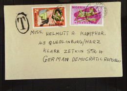 Nigeria: Brief Aus OTURKPO Vom 15.2.1957 Nach Quedlinburg/Harz (GDR) Mit 2d Und 4 D - Nigeria