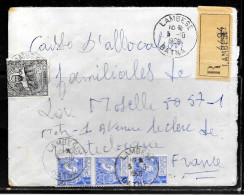 CC254 - ALGERIE - LETTRE RECOMMANDEE DE LAMBESE BATNA DE 1968 POUR METZ - Algeria (1962-...)