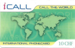 Switzerland Prepaid: ICall - Kontinente - Schweiz