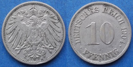 GERMANY - 10 Pfennig 1904 A KM# 12 Empire (1871-1918) - Edelweiss Coins - 10 Pfennig