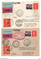 3° Giro Aereo Di Sicilia Del 9.6.51 (Luxemburg) - Due Aerogrammi - Airmail