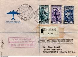 S.A.A. I° Volo (Trieste) Roma/Johannesburg Del 2.11.50 - Aerogramma - Correo Aéreo