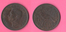 New Zealand Penny 1952 Nuova Zelanda Nouvelle Zélande King George VI° Bronze Coin - New Zealand