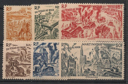 MARTINIQUE - 1946 - Poste Aérienne PA N°YT. 7 à 12 - Du Tchad Au Rhin - Neuf Luxe ** / MNH / Postfrisch - Luchtpost