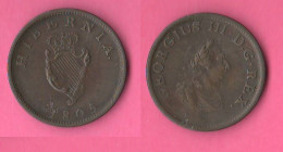 Ireland Hibernia Half Penny 1805 Irlanda King Georgius III° Copper Coin - Irland