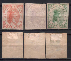 ITALY REVENUE FISCAL TAX 3 STAMPS  1869 ,MH - Fiscale Zegels