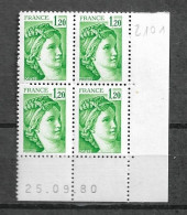 FRANCE 1980  N° 2101**  GOMME D'ORIGINE SANS CHARNIÈRE   NEUF TTB      2 SCANS - 1980-1989