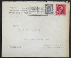 Belgium. Stamps Sc. 275, 284 On Commercial Letter, Sent From Anvers On 6.01.1940 For Schiedam Netherlands - 1936-1957 Open Kraag