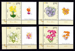 Montenegro 2008 Flora Flowers Plants, Set With Labels In Pair MNH - Montenegro