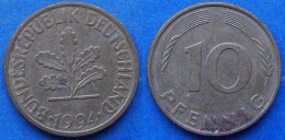 GERMANY - 10 Pfennig 1994 D KM# 108 Federal Republic Mark Coinage (1946-2002) - Edelweiss Coins - 10 Pfennig