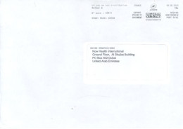 FRANCE - 2023, POSTAL PRIORIY FRANKING MACHINE COVER TO DUBAI. - Covers & Documents