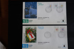 Kerstzegels 1987 2 Enveloppen Verschillend Gefrankeerd - FDC