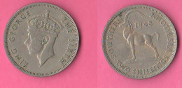 Southern Rhodesia Two Shillings 1948 Zimbabwe King George VI° Nickel Coin - Kolonien