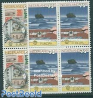 Netherlands 1979 Europa 2v Blocks Of 4 [+], Mint NH, History - Transport - Europa (cept) - Philately - Stamps On Stamp.. - Ongebruikt