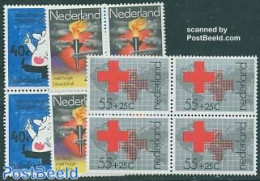 Netherlands 1978 Mixed Issue 3v Blocks Of 4 [+], Mint NH, Health - Health - Red Cross - Ongebruikt