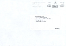 FRANCE - 2023, POSTAL PRIORIY FRANKING MACHINE COVER TO DUBAI. - Covers & Documents