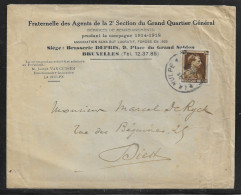 Belgium. Stamp Sc. 283 On Commercial Letter, Sent From La Hulpe On 17.08.1937 For Diest Belgium - 1936-1957 Open Collar