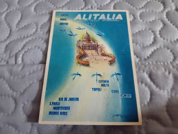 CARTOLINA PUBBLICITARIA ALITALIA- AEREOLINEE ITALIANE INTERNAZIONALI- VIAGGIATA 1949 - 1946-....: Era Moderna