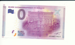 2015-1 - Billet Souvenir - 0 Euro - UEAW - MUSÉE OCÉANOGRAPHIQUE DE MONACO - N° 19825 - Billet épuisé - Essais Privés / Non-officiels