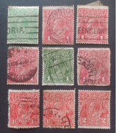 AUSTRALIA 1913-24 KING GEORGE V 15 SCANNERS + MANY FRAGMANT PERFIN OBLITERE STOCK LOT MIX  --- GIULY - Gebraucht