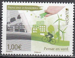 Andorre Français 2016 Yvert 783 Neuf ** Cote (2017) 2.00 € Europa CEPT Pensez En Vert - Unused Stamps