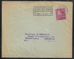 Belgium. Stamps Sc. 294 On Commercial Letter, Sent From Antwerpen On 3.01.1940 For Schiedam Netherlands - 1936-51 Poortman