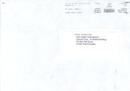 FRANCE - 2023, POSTAL PRIORIY FRANKING MACHINE COVER TO DUBAI. - Cartas & Documentos