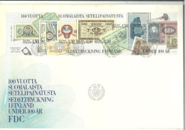 FINLAND FINNLAND 1985 FDC Michel 960 - 967 Banknoten Bank Notes Very Big Size! - FDC