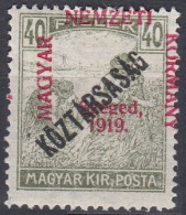 Hongrie Szeged 1919 Mi 34  MH * Moissonneurs    (A8) - Szeged