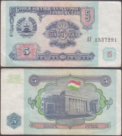 TAJIKISTAN - 5 Rubles 1994 P# 2 Asia Banknote - Edelweiss Coins - Tadschikistan