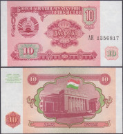 TAJIKISTAN - 10 Rubles 1994 P# 3 Asia Banknote - Edelweiss Coins - Tayikistán