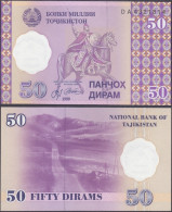 TAJIKISTAN - 50 Dirams 1999 (2000) P#13 Asia Banknote - Edelweiss Coins - Tadschikistan
