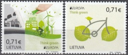 Lietuva 2016 Yvert 1064 - 1065 Neuf ** Cote (2017) 4.00 € Europa CEPT Pensez En Vert - Lituanie