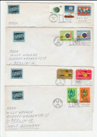 1964-65 United Nations 4 Diff FDCS Air Mail To Germany Cover Stamps Airmail Label - FDC