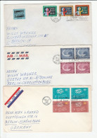 1961-64 United Nations 3 Diff FDCS Air Mail To Germany Cover Stamps Different Airmail Label - FDC