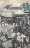 VILLENEUVE-l'ARCHEVEQUE (Yonne) - Cavalcade 1909 - Char De La Musique - Manège Fête Forraine, Boeufs - Voyagé (2 Scans) - Villeneuve-l'Archevêque