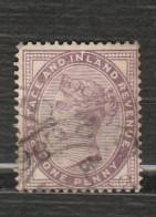 Timbre Postage And Inland Revenue 1 Penny Lilas Queen Victoria Année 1881 Mi 651 - Oblitérés