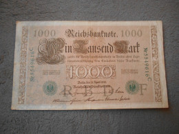 Ancien Billet De Banque Allemagne 1910  1000 Mark - 1000 Mark