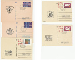 5 Diff United Nations EXHIBITION CARDS (Postal Stationery) Event Cover Un Geneve - Collections, Lots & Séries