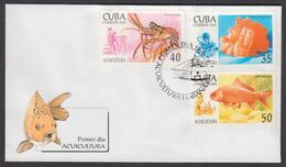 FDC CUBA 1994. ACUICULTURA. EDIFIL 3908/13 - FDC