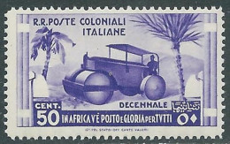 1933 EMISSIONI GENERALI DECENNALE 50 CENT MNH ** - RA15-6 - Emissions Générales