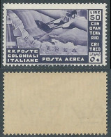 1933 EMISSIONI GENERALI POSTA AEREA CINQUANTENARIO ERITREO 50 LIRE MNH ** RA23-4 - Emisiones Generales