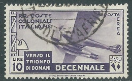 1933 EMISSIONI GENERALI POSTA AEREA USATO DECENNALE 10 LIRE - RA6-9 - General Issues