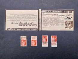 Carnet Vide 1935 Série 394 Paix 20x0,50f Rouge Couverture 10f Radio SGI Relief Harmonie Pub Blédine Hahn Blédine Blédine - Alte : 1906-1965