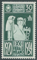 1934 EMISSIONI GENERALI FIERA DI MILANO 30 CENT MNH ** - RA23 - Amtliche Ausgaben