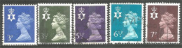 414 G-B Regionals Northern Ireland 5 Stamps Queen Elizabeth (REG-29) - Irlanda Del Nord