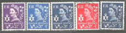 414 G-B Regionals Northern Ireland 5 Stamps Queen Elizabeth (REG-27) - Northern Ireland