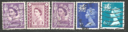 414 G-B Regionals Wales And Monmouthshire 5 Stamps Queen Elizabeth (REG-26) - Gales