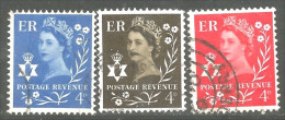 414 G-B Regionals Northern Ireland 3 Stamps Queen Elizabeth (REG-28) - Northern Ireland