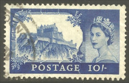 410 G-B 1955 Queen Elizabeth 10sh Edinburgh Castle Perf 11x12  (GB-266) - Usados